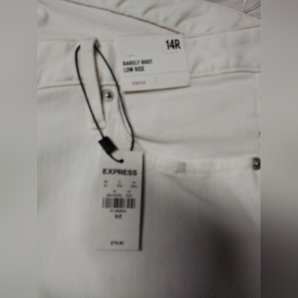 Express white barely boot low rise stretch jeans size 14 NEW WITH TAGS - Picture 2 of 2